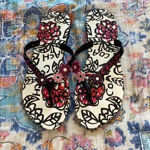 Coach Floral Flip Flops